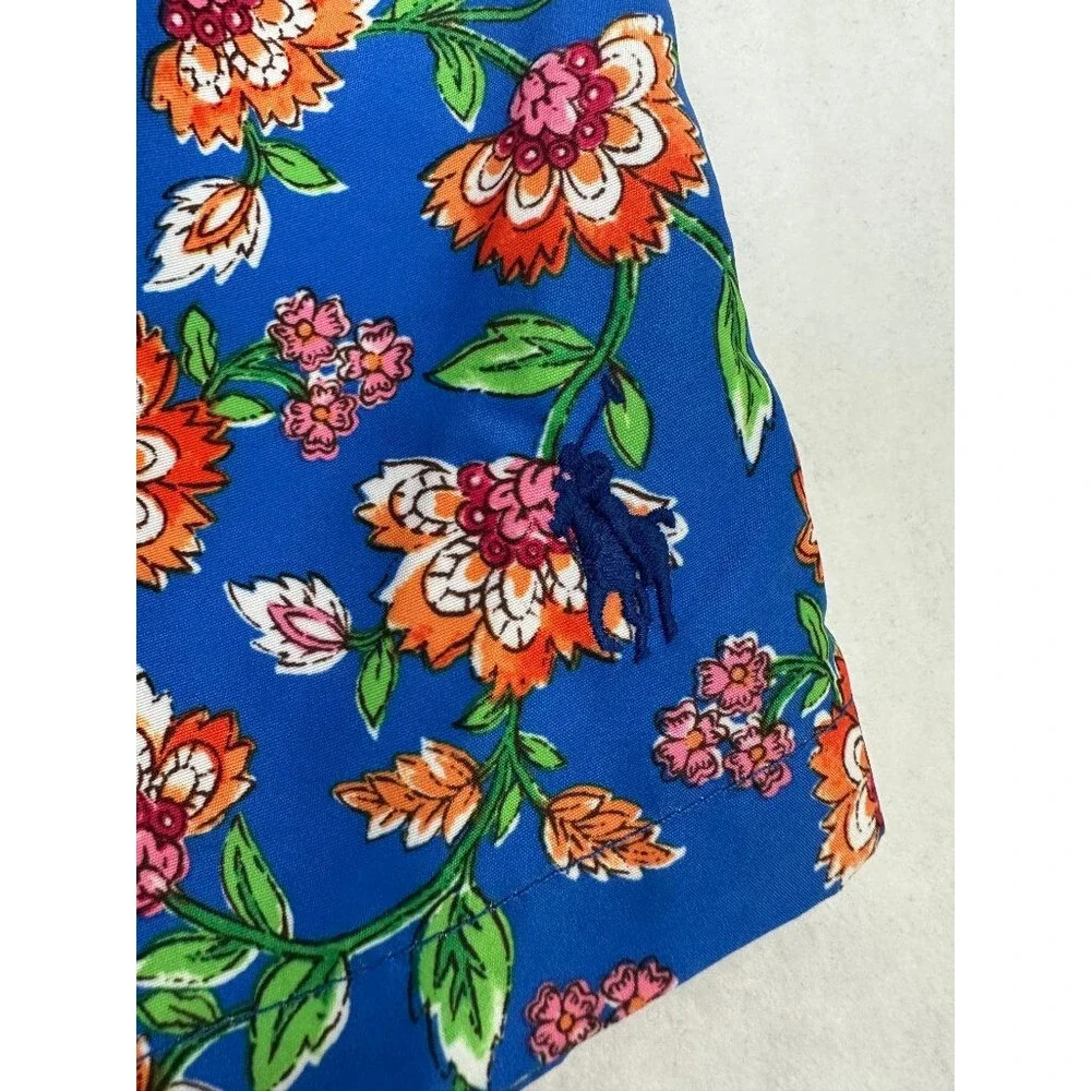 Polo Ralph Lauren Swim Trunks Mens Small Blue Floral Mesh Lined Drawstring NWT